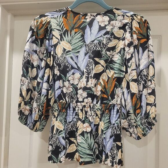 Maje Jungle Noir Blouse, Size 2 (Med/10) - Picture 3 of 14